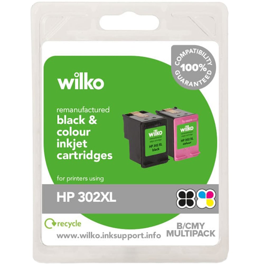 Wilko HP 302XL Black and Colour Inkjet Cartridge Image 1