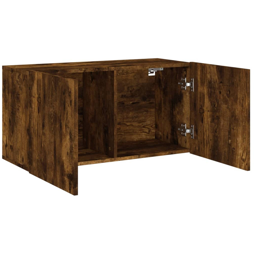 vidaXL 2 Door Smoked Oak Wall Mounted TV Cabinet Image 5