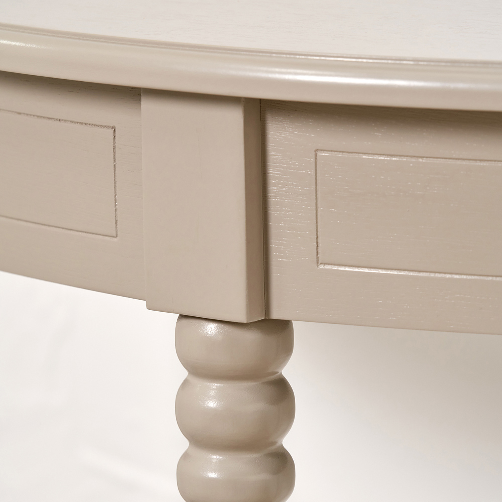 Pacific Lifestyle Heritage Single Shelf Putty Pine Wood Half Moon Console Table Image 3