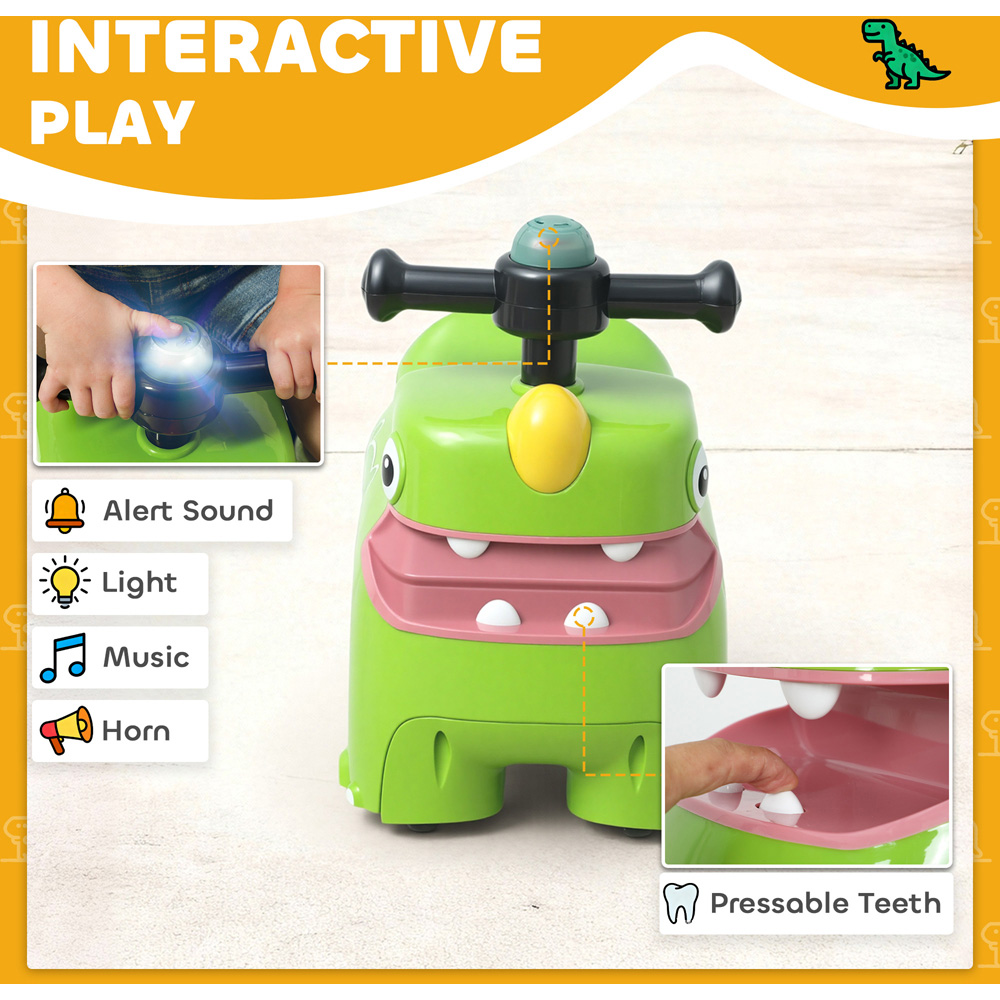 Tommy Toys AIYAPLAY Kids Green Dinosaur Shape Ride On Car Toddler Walker Image 5