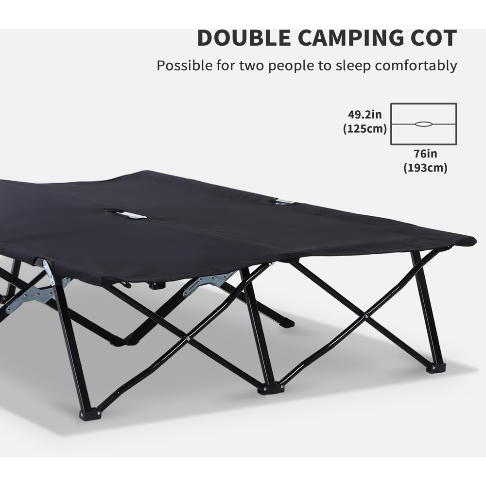 Outsunny Double Black Portable Camping Cot Image 6