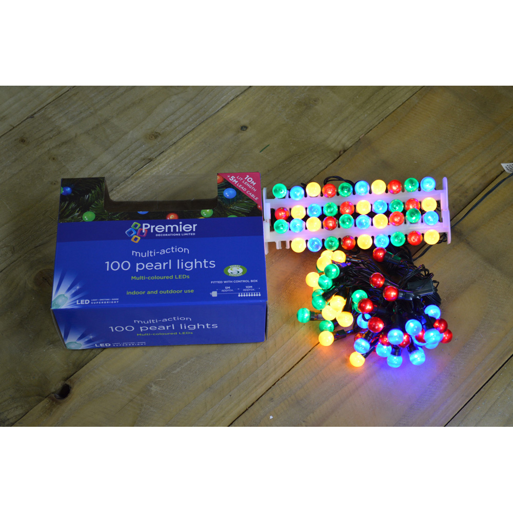 Premier 100 Multicolour LED Multi-Function Green String Light 10m Image 4