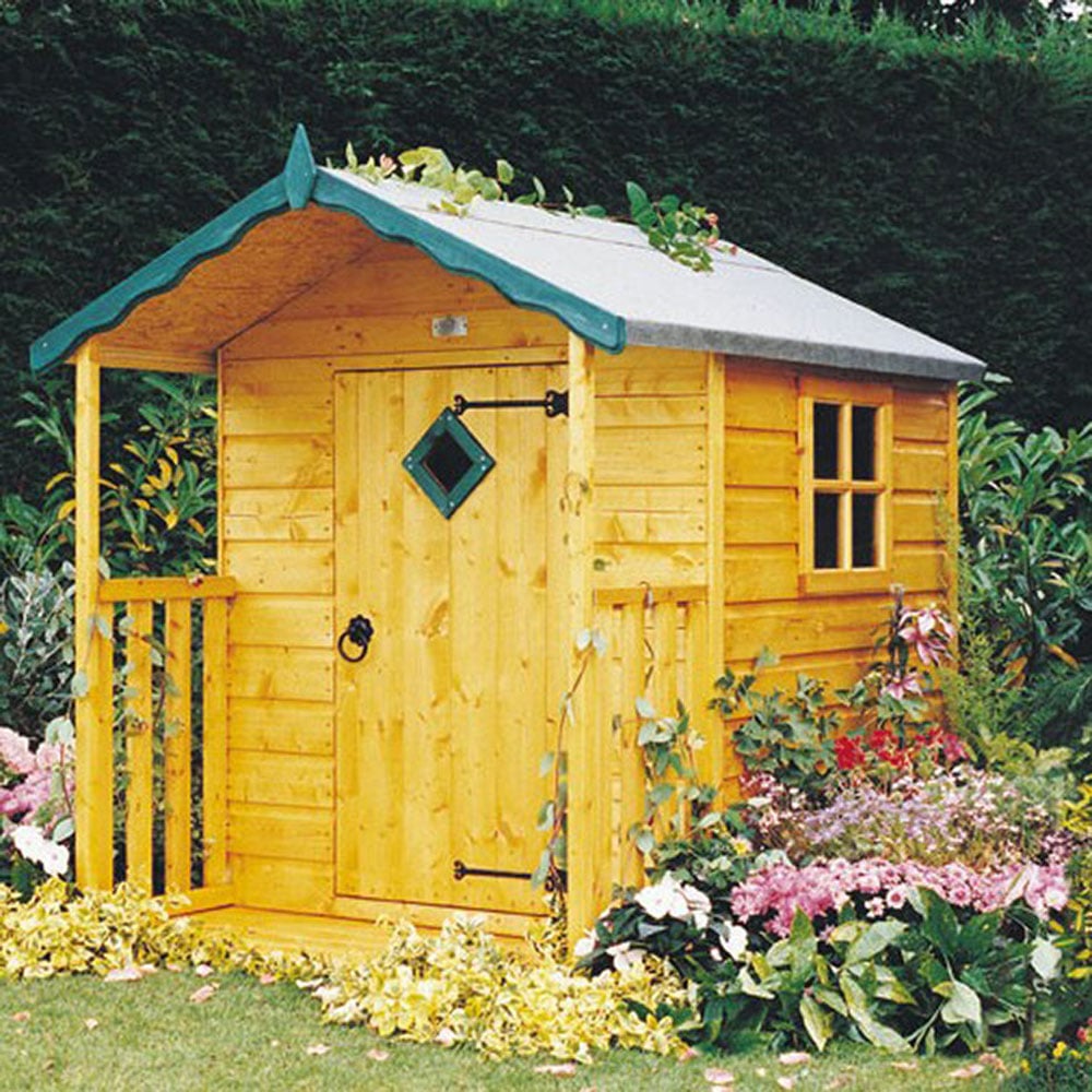 Shire 4 x 4ft Hide Shiplap and Veranda Playhouse Image 2