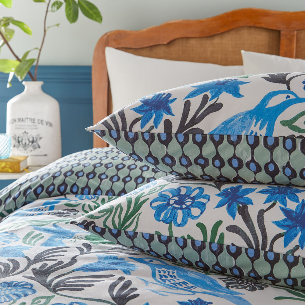 furn. Alentejo Double Blue Trending Duvet Cover Set Image 3