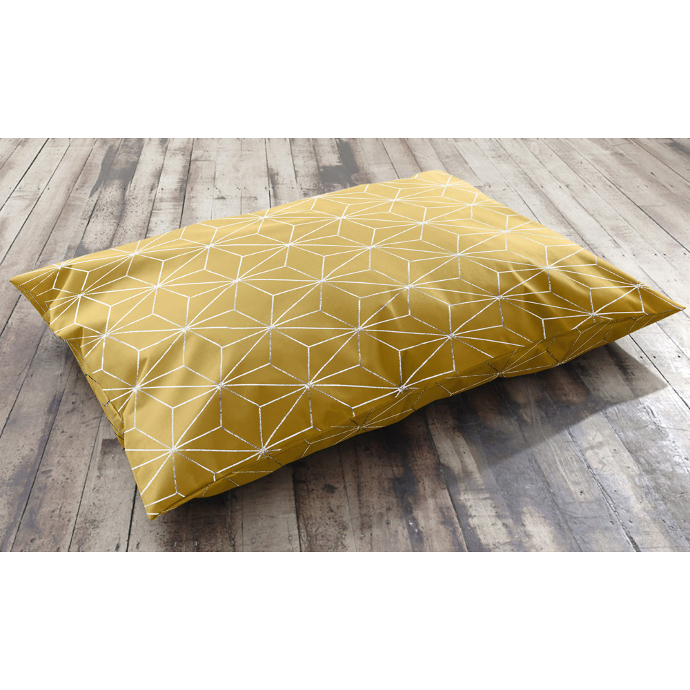 Velosso Yellow Metallic-Effect Geometric Pattern Non-Slip Lounging Cushion 78 x 120cm Image 2