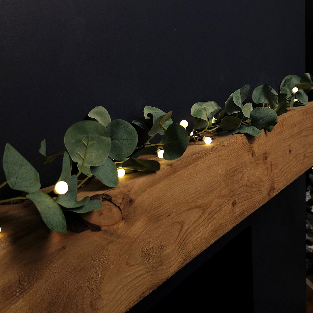 Samuel Alexander 35 Warm White LED Artificial Eucalyptus Christmas Garland 180cm  Image 6