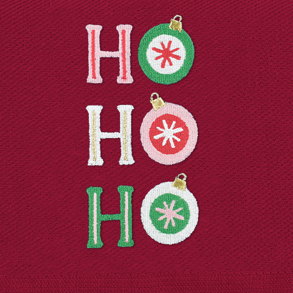 Noel Square Xmas Ho Ho Ho Red Tea Towel 3 Pack Image 4