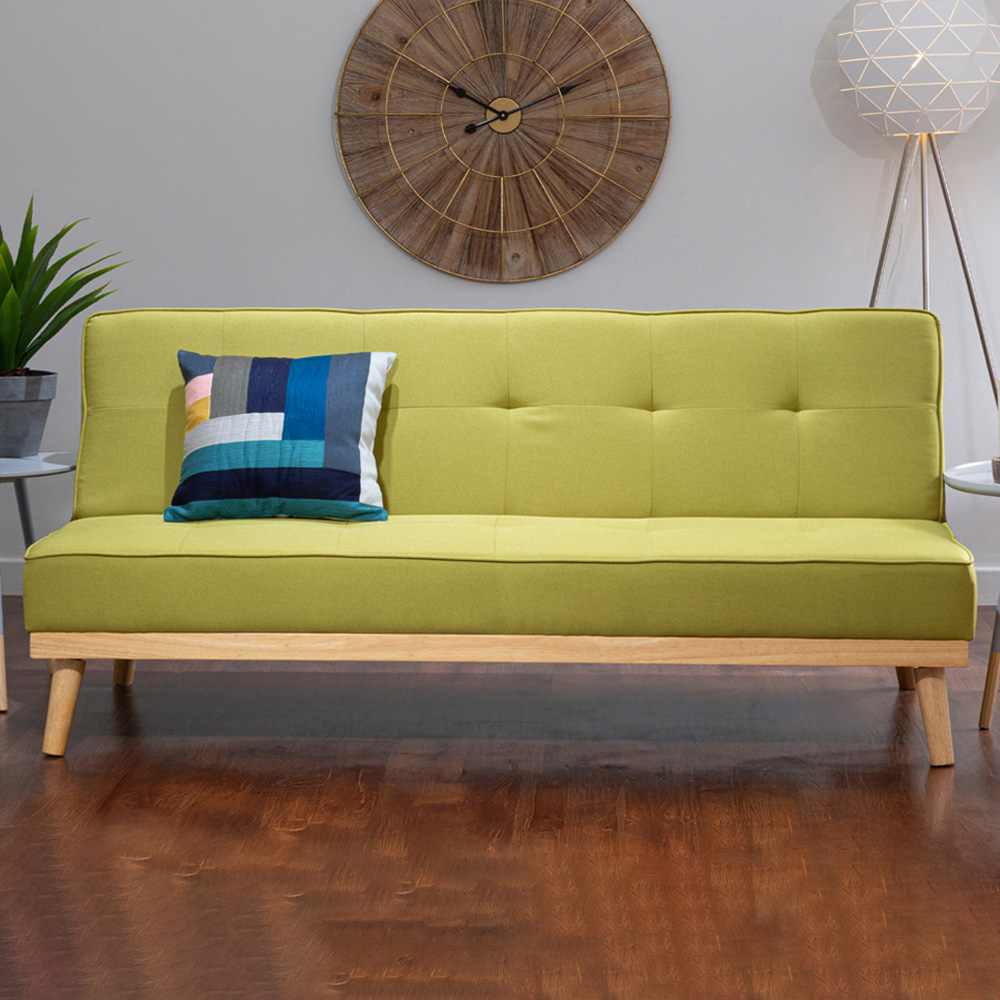 Premier Housewares Stockholm 3 Seater Green Sofa Bed Image 1