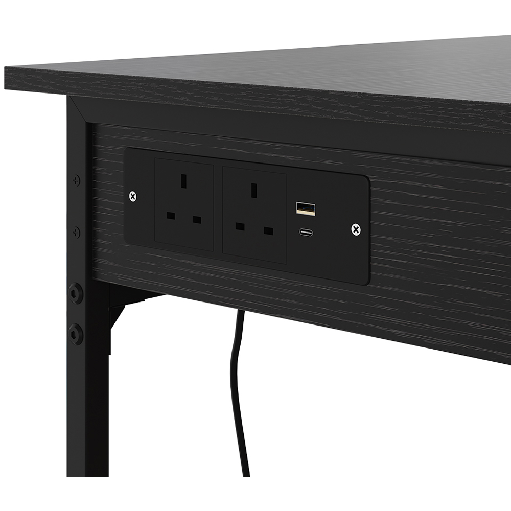 Living and Home Single Drawer Black Bar Table with Built-In Charging Station Image 5