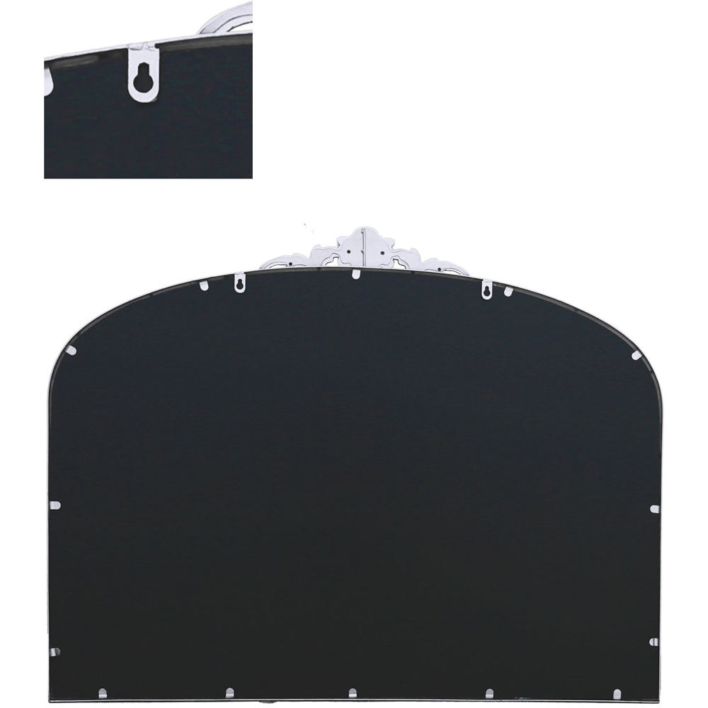 The Crown Arched Silver Metal Wall Mirror 102 x 80cm Image 4