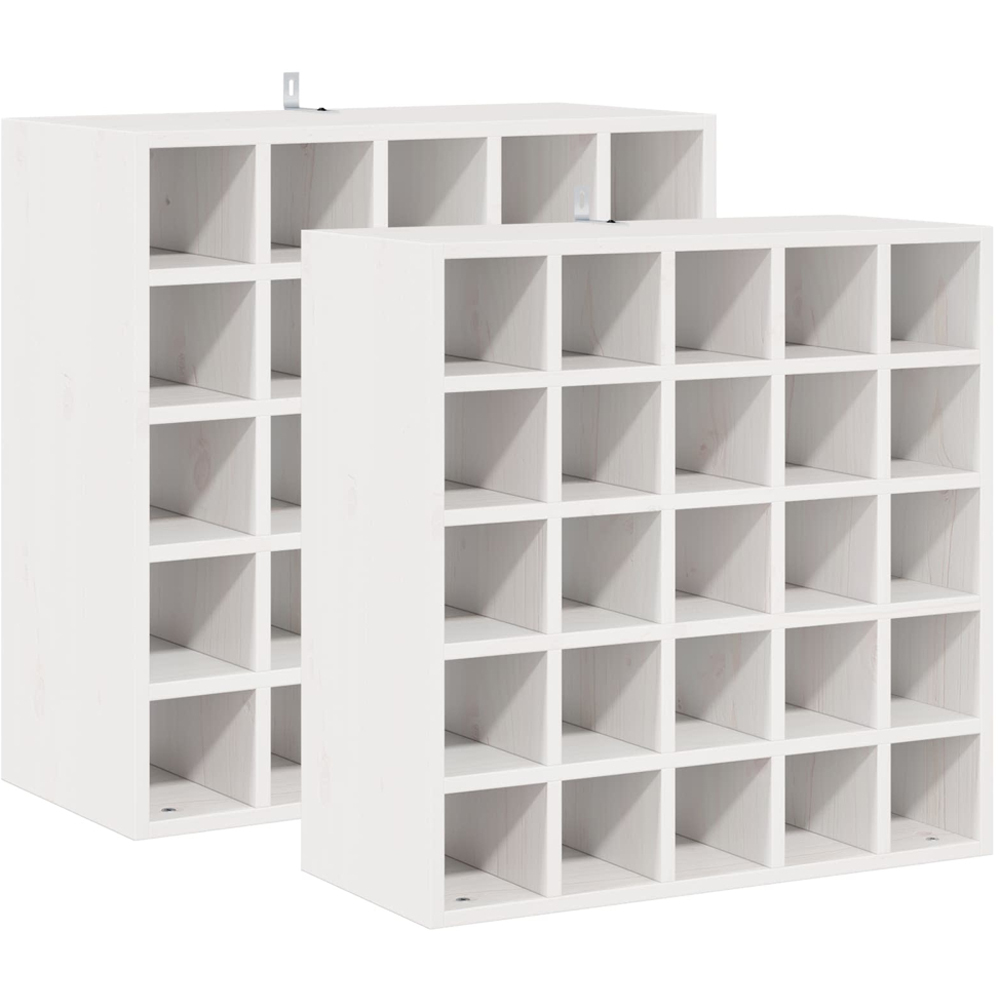vidaXL 25 Bottle White Freestanding Wine Rack Set of 2 Image 4
