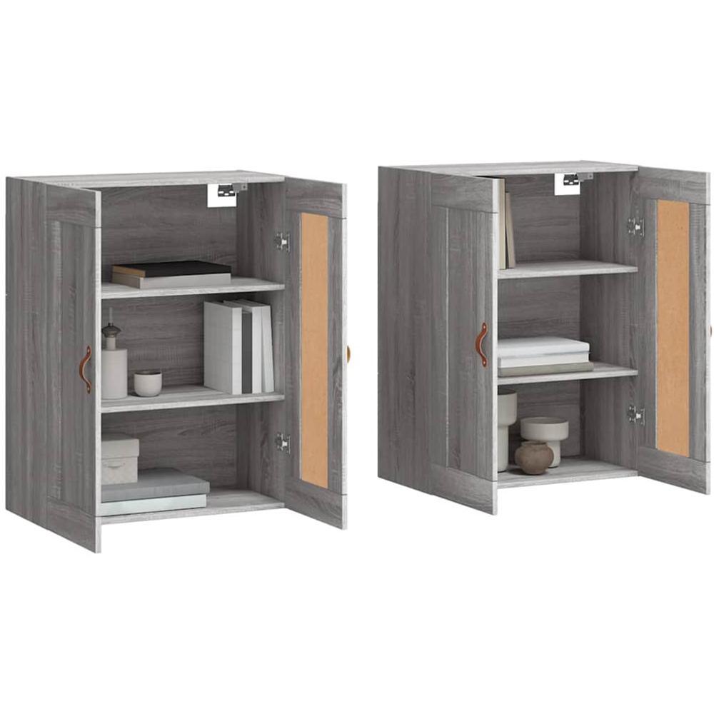vidaXL 2 Door Grey Sonoma Wall Mounted Cabinet Set of 2 Image 3