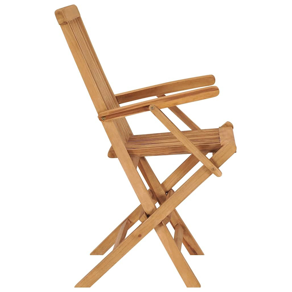 Walplus Set of 2 Teak Wood Folding Chair with Armrest Image 6