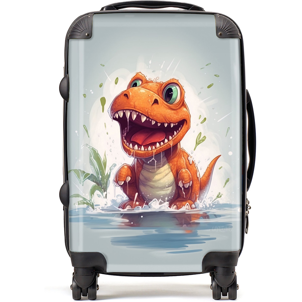 Warren Reed Designer Cabin Dino Having A Splash Suitcase Wilko