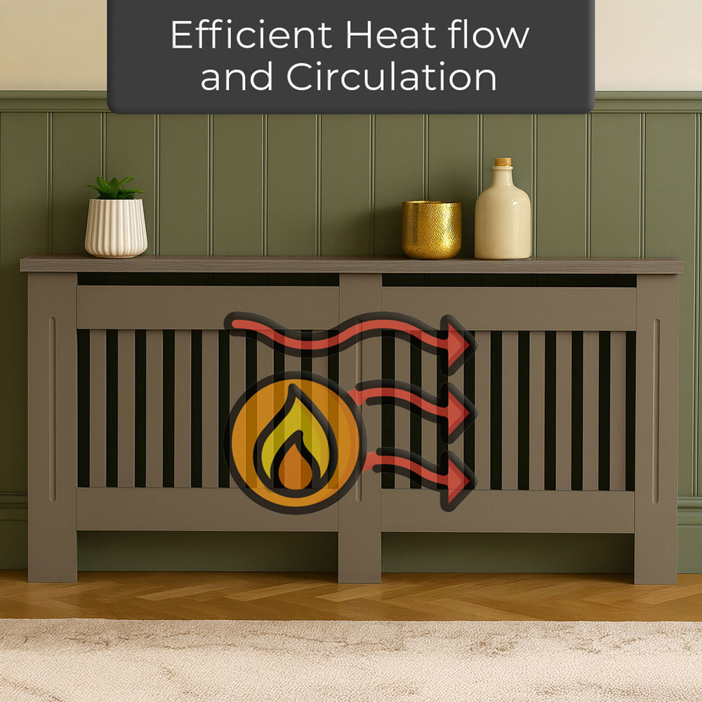 Neo Grey Decorative Wooden Radiator Cover Large Image 8
