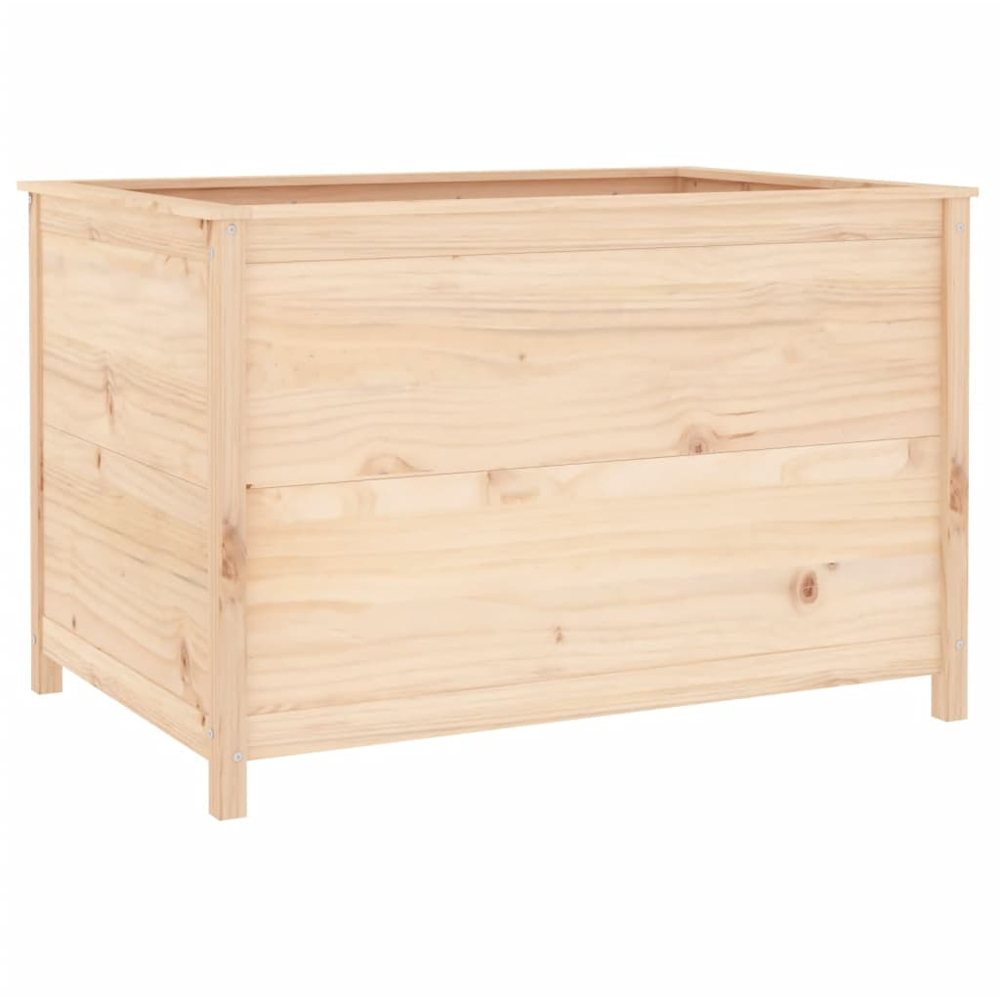vidaXL Natural Solid Pine Wood Raised Garden Bed 78 x 119.5 x 82.5cm Image 5