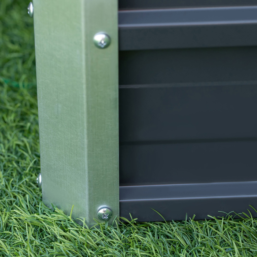 Outsunny Grey Steel Raised Garden Bed Planter with Gloves 40 x 47 x 66cm Image 4