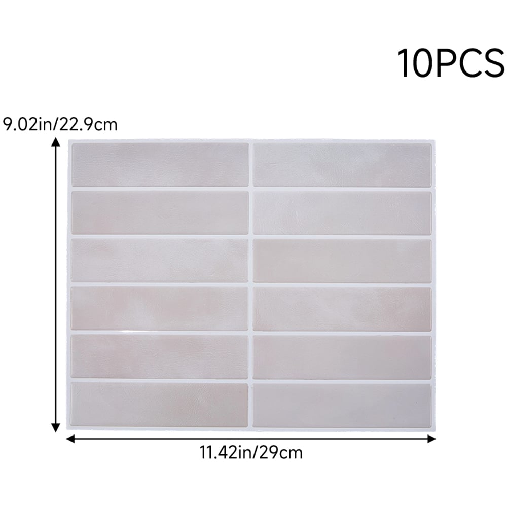 Living and Home Light Brown Rectangle Self Adhesive Wall Sticker 10 Pack Image 9