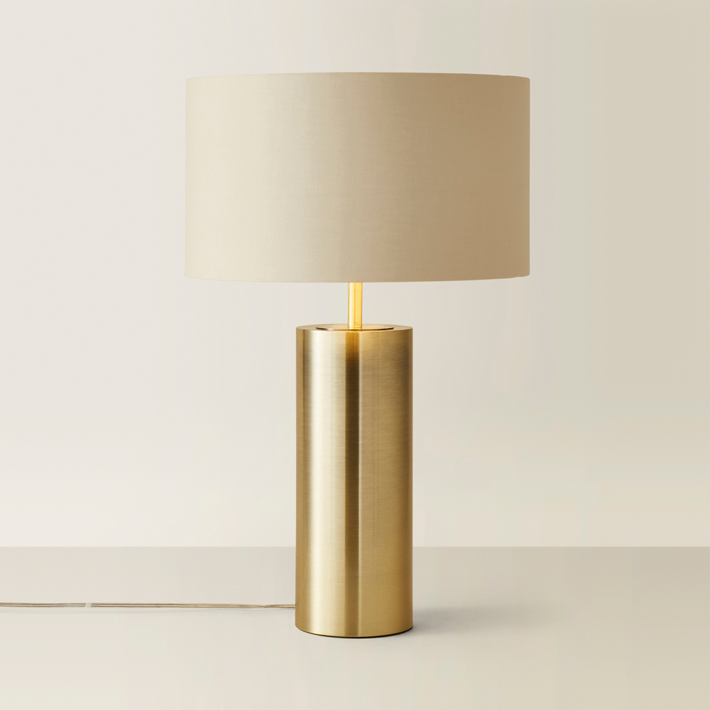 ValueLights Lexy Reni Beige and Antique Brass Shade Touch LED Table Lamp Image 5