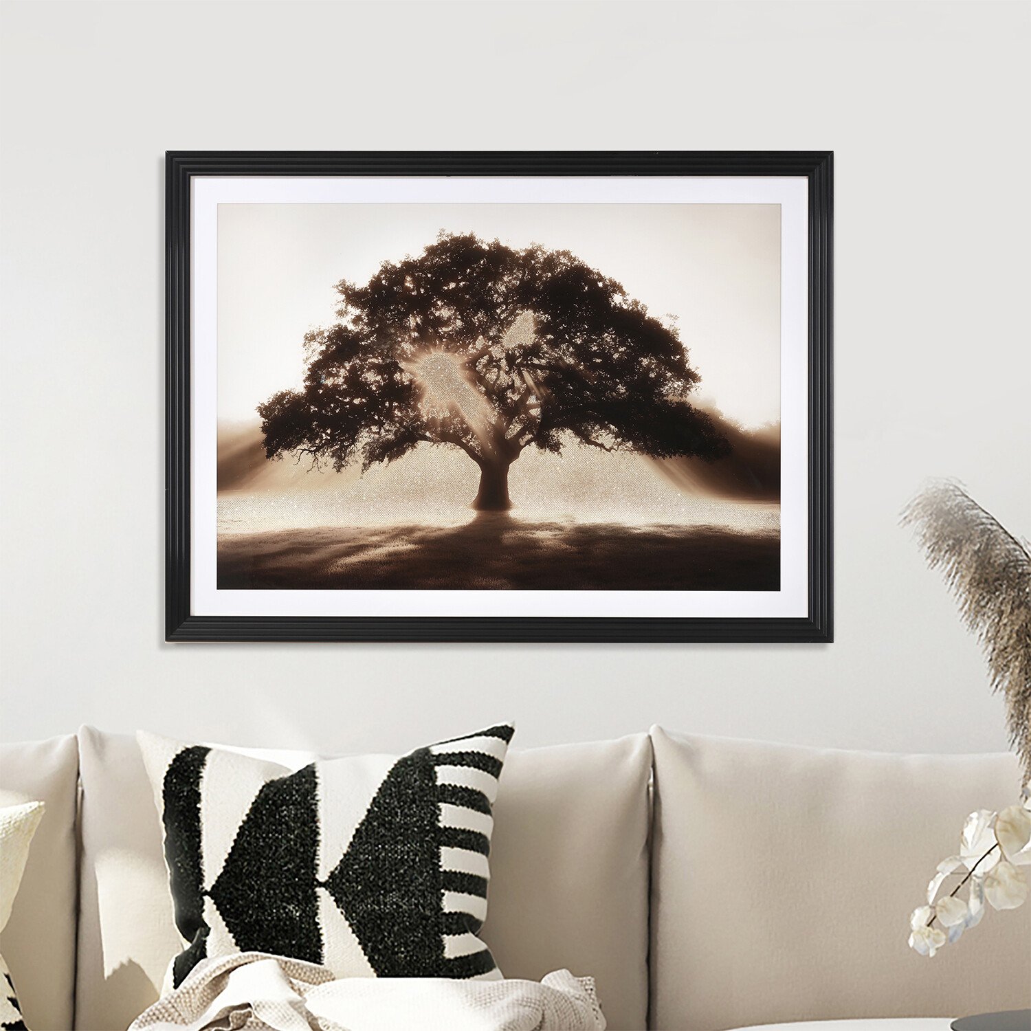 Embellished Sunlit Tree Framed Art Multicolour Image 5