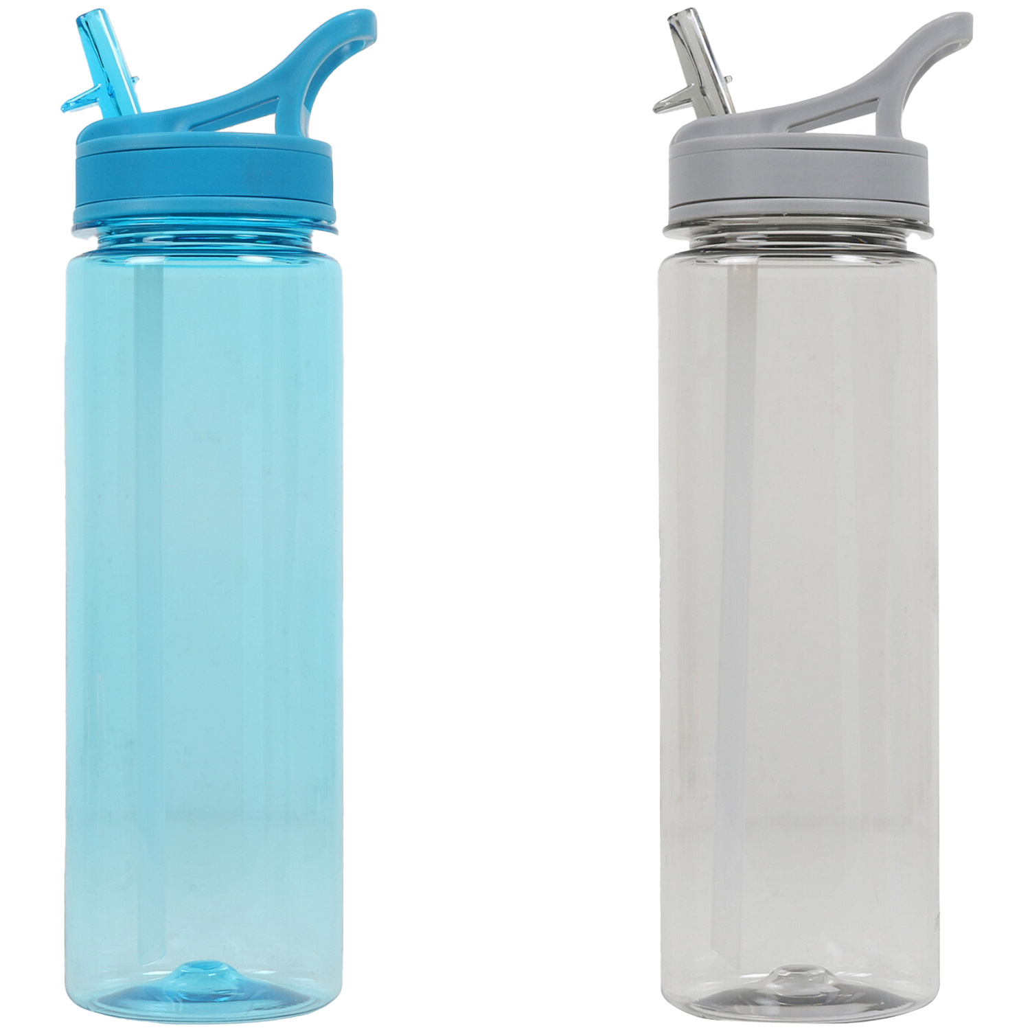 Single Clear Large Sports Water Bottle in Assorted styles Image 1