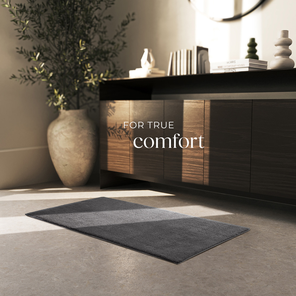 tectake Zonelle Anthracite Short Pile Ultra Soft Rug 110 x 60cm Image 3