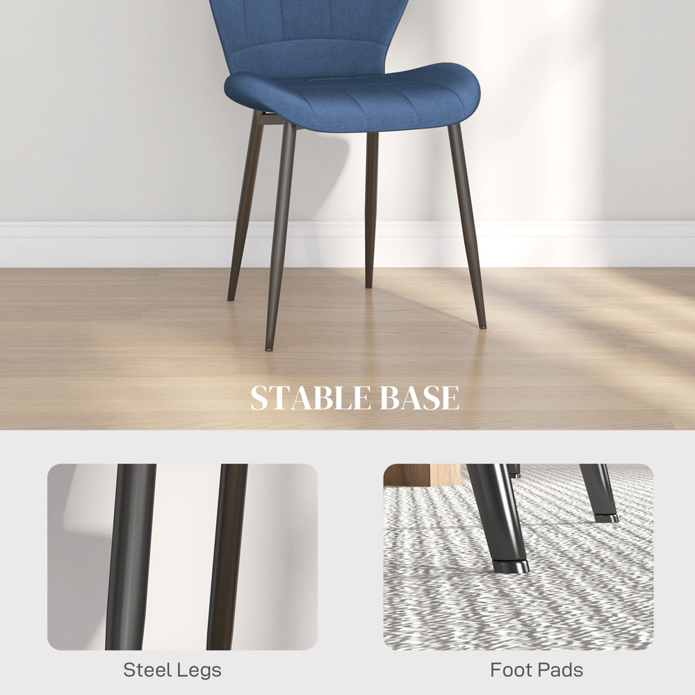 Portland Set of 4 Dark Blue Dining Chair Image 6