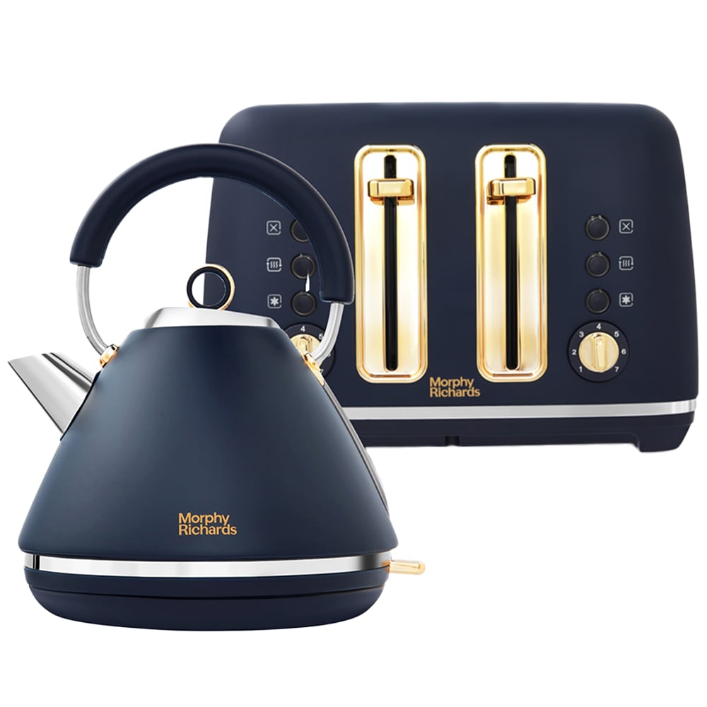Morphy Richards Accents 950085 Blue 1.5L Kettle and 4 Slice Toaster Set Image 1