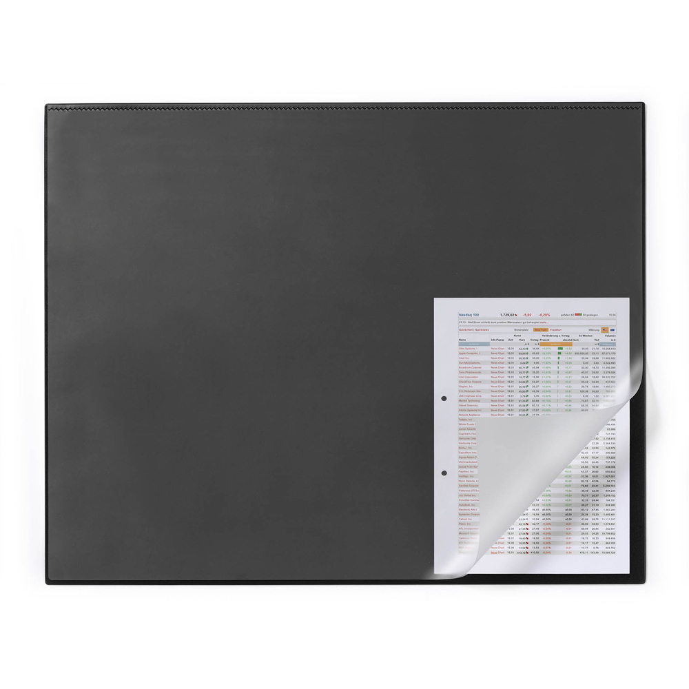 Durable Black Clear Overlay Edge Protector Desk Mat 65 x 50cm Image 2