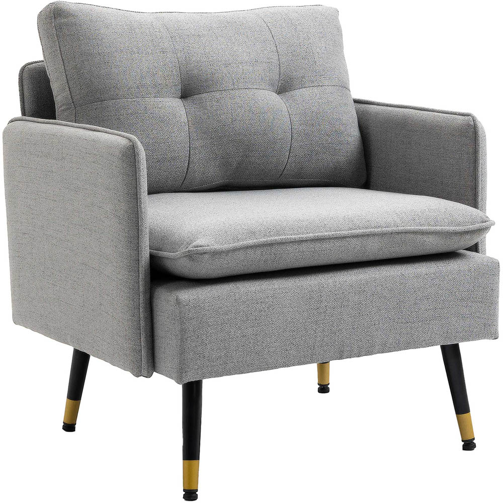 Portland Grey Polyester Upholstered Armchair Image 2