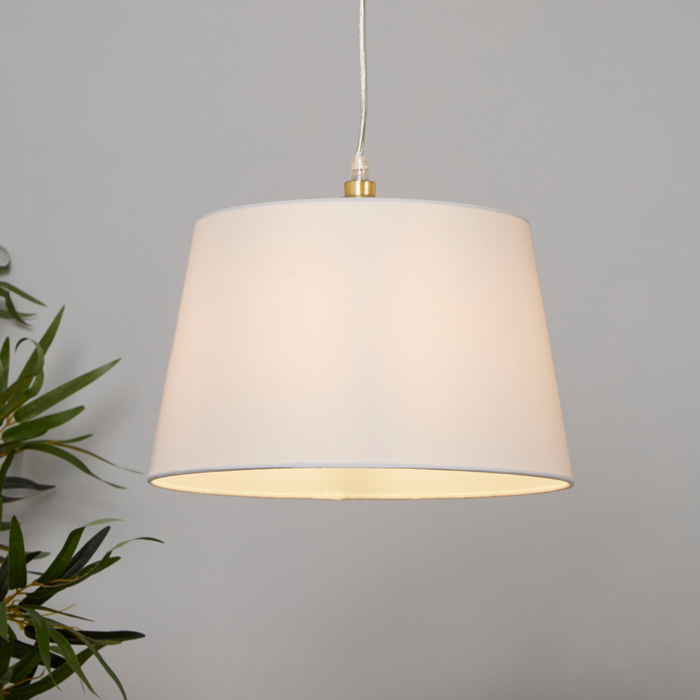 Lighting Collection Yates White Tapered Drum Lamp Shade 30cm Image 2