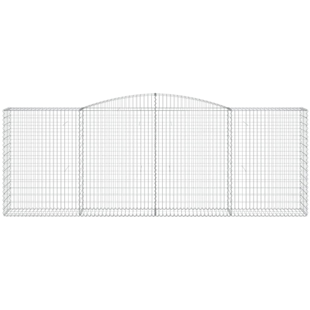 vidaXL Silver Galvanised Iron Arched Gabion Basket 400 x 50 x 140/160cm 3 Pack Image 2