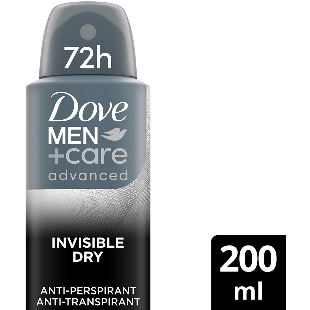Dove Men+Care Advanced Invisible Dry Anti-Perspirant Deodorant Aerosol 200ml 18 Pack Image 3