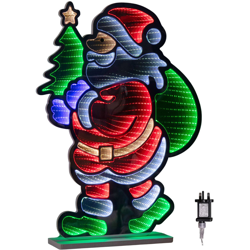 Samuel Alexander Light Up Standing Santa with Christmas Tree Infinity Decoration 60cm Image 2