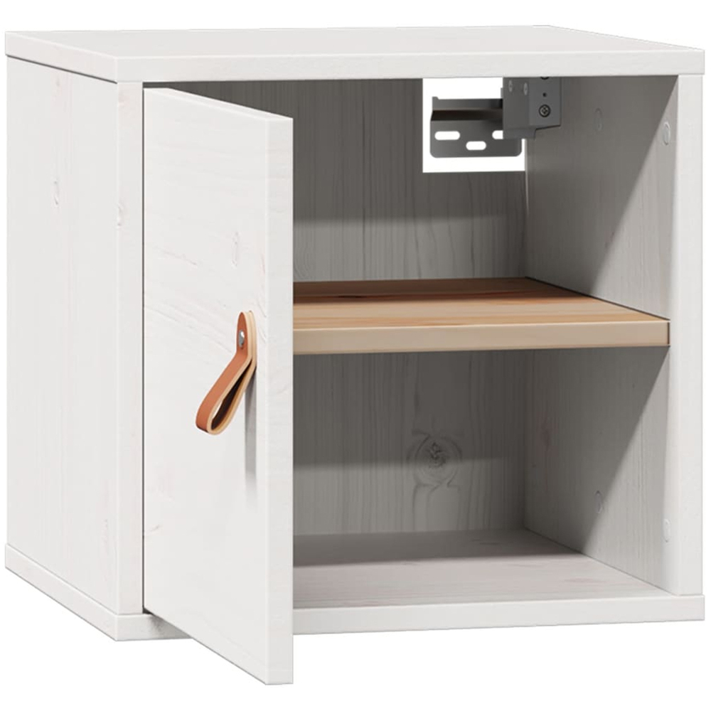 vidaXL Single Door White Solid Pine Wood Wall Cabinet Image 5