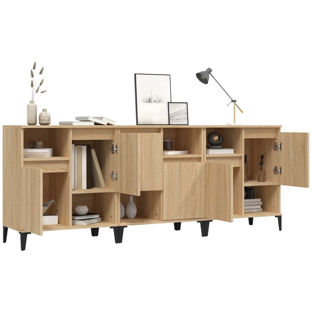 vidaXL 6 Door 6 Open Shelf Sonoma Oak Sideboard Image 4