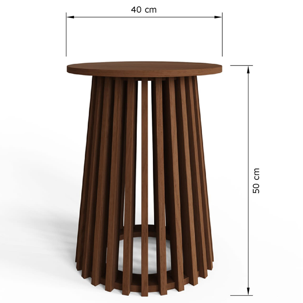 GFW Kaleb Walnut Round Side Table Image 7