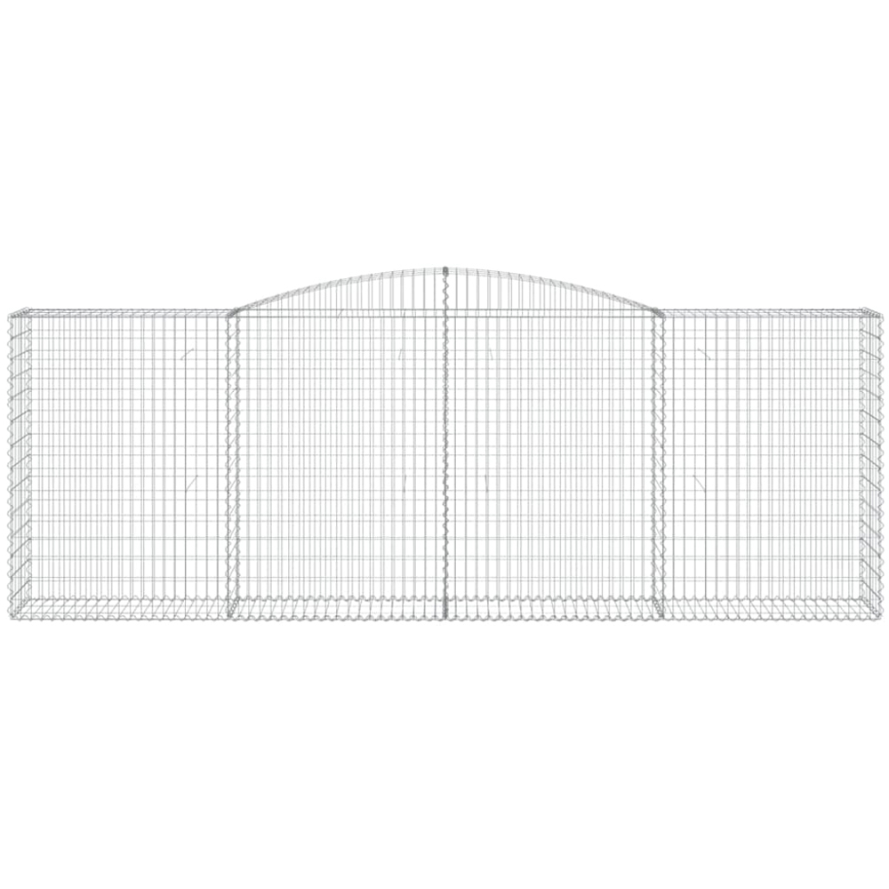 vidaXL Silver Galvanised Iron Arched Gabion Basket 400 x 50 x 140/160cm Image 2