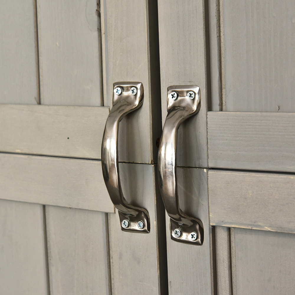 Outsunny 4 x 1.6ft Grey Wooden Pent Garden Shed Image 4