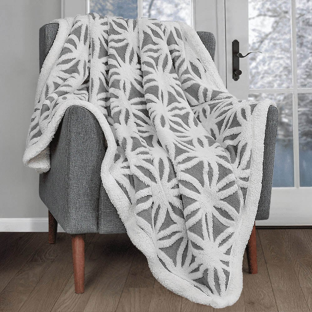 Velosso Grey Orbit Sherpa Throw 150 x 200cm Image 2