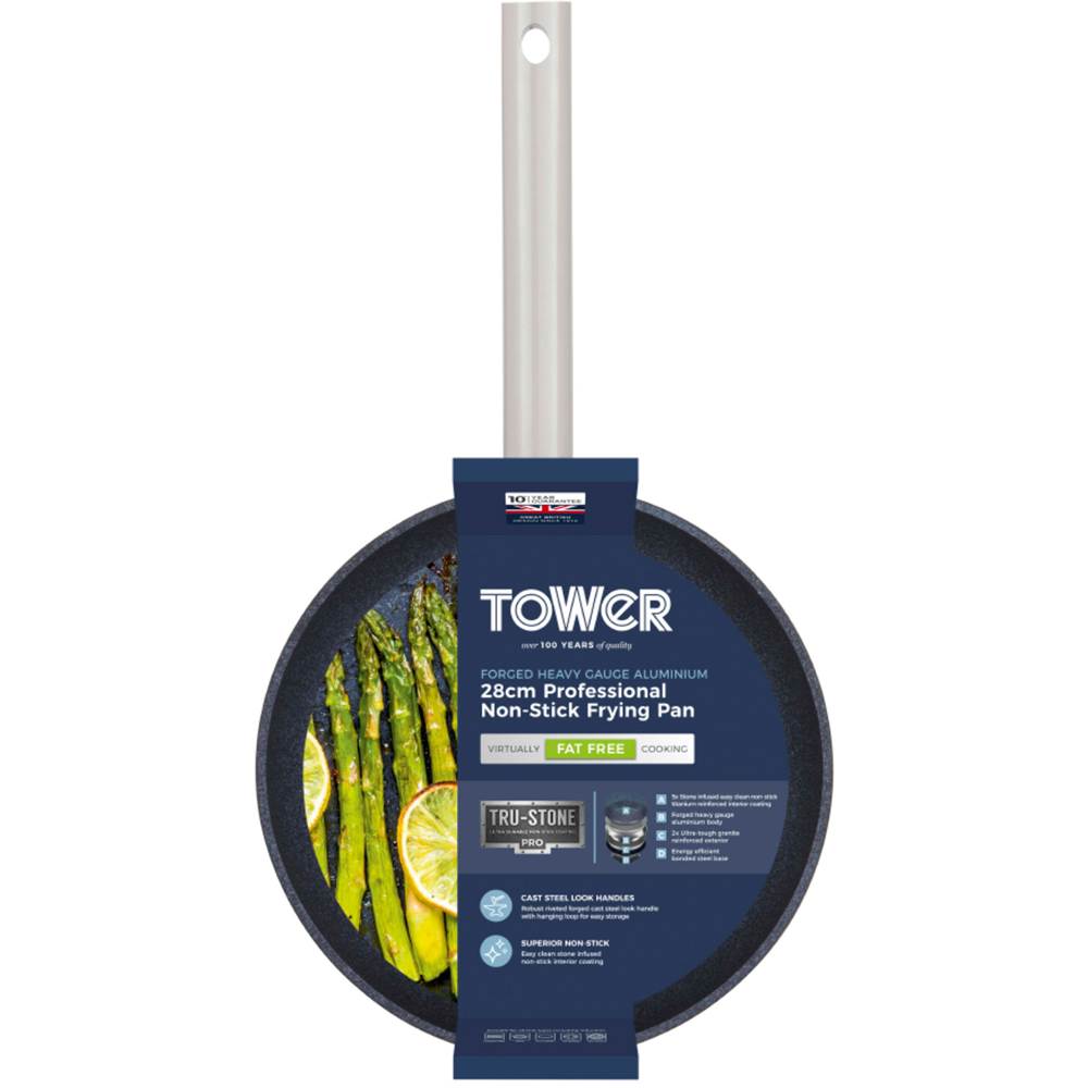 Tower TruStone 28cm Black Forged Aluminium Non-Stick Frying Pan Image 9