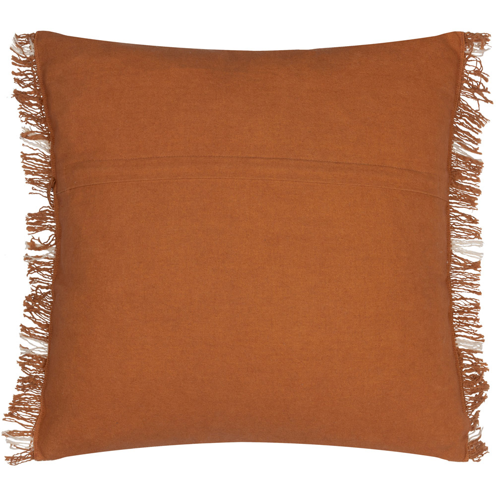 Yard Beni Ginger and Natural Check Fringed Cushion Image 3