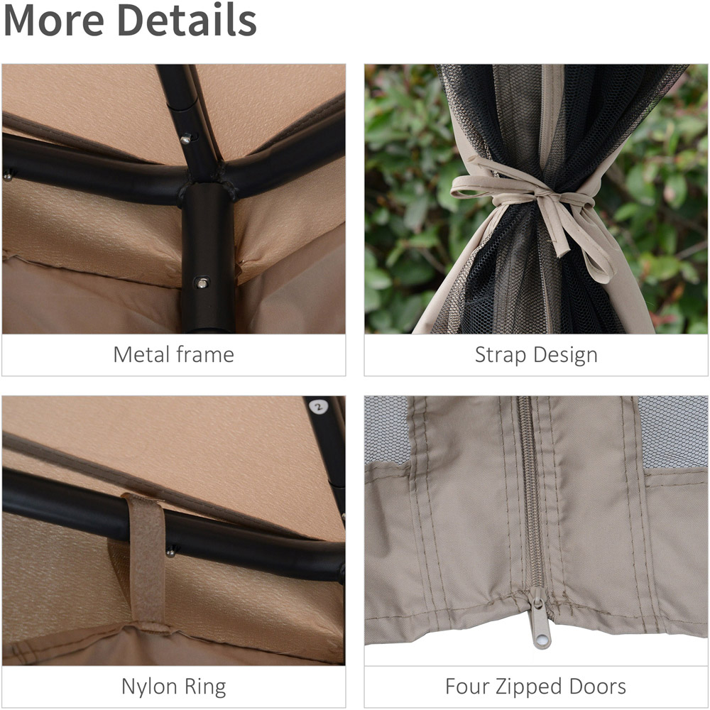 3x3m Gazebo 2-tier Taupe Image 3