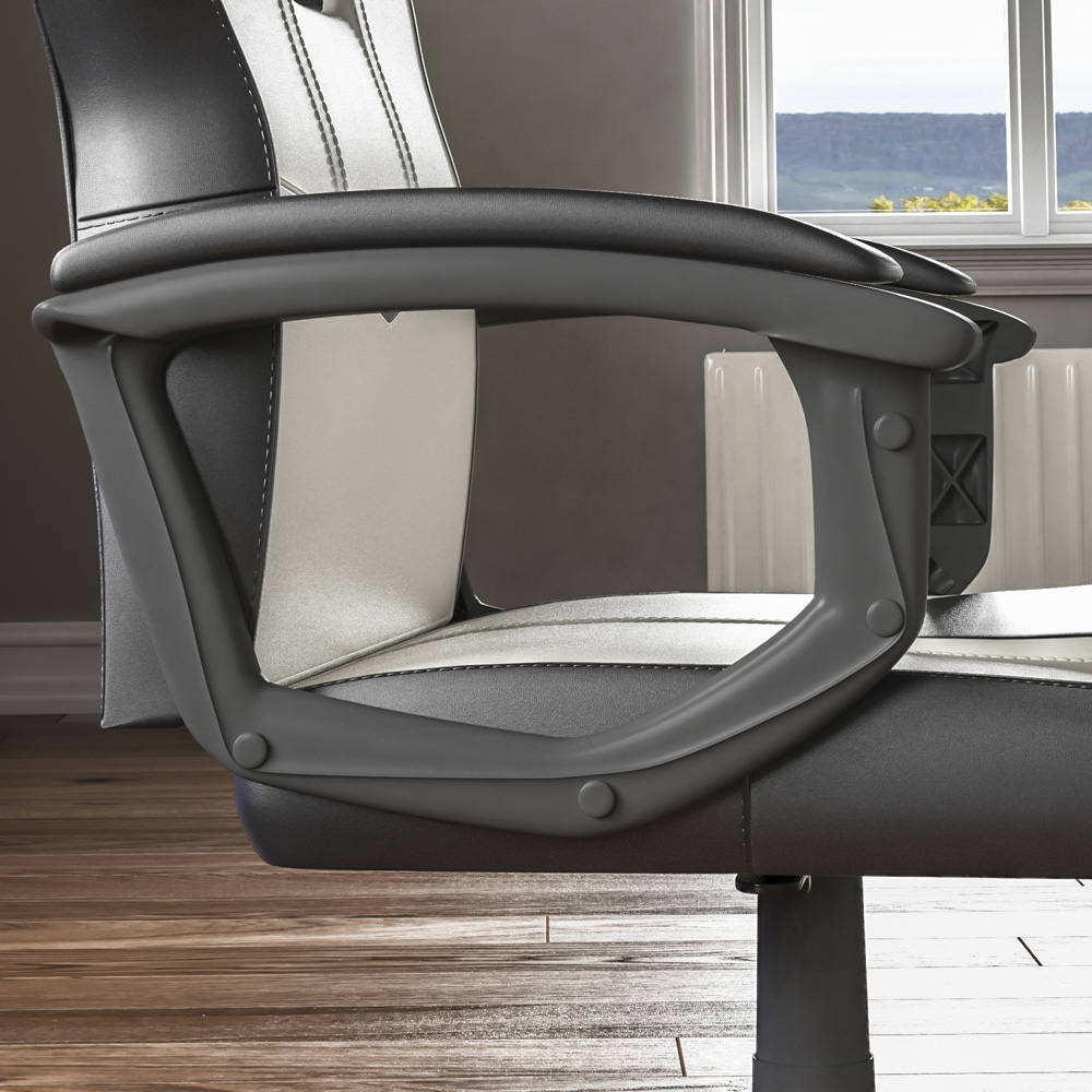 Vida Designs Comet White and Black Swivel Office Chair Image 5