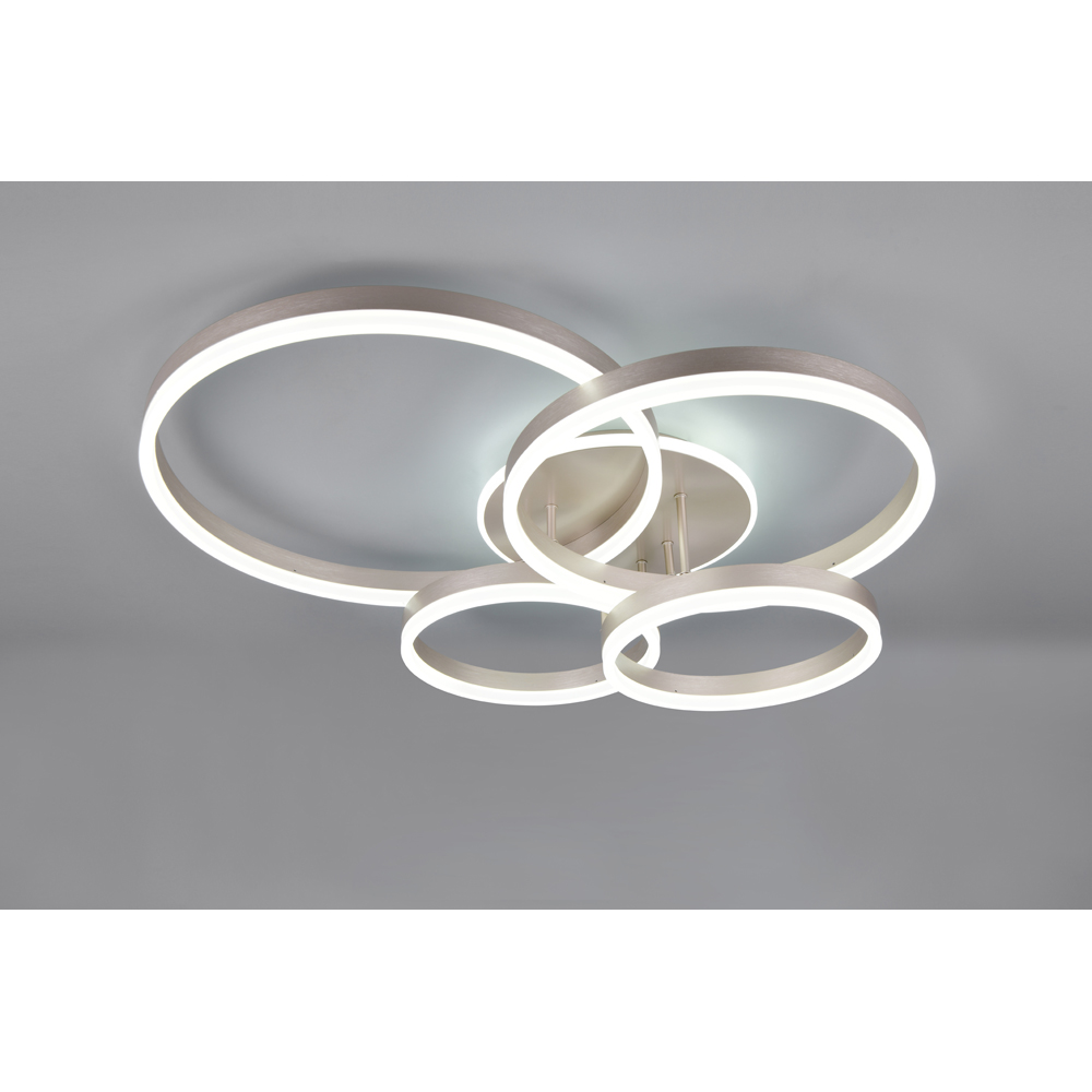 TRIO Drake Nickel Matt Integrated LED Ceiling Light Image 3