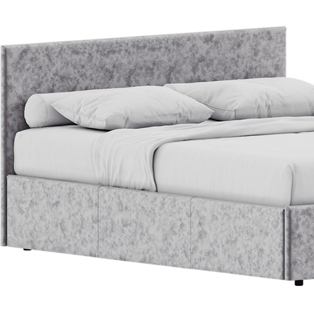 Vida Designs Veronica Double Silver Velvet Ottoman Bed Image 3