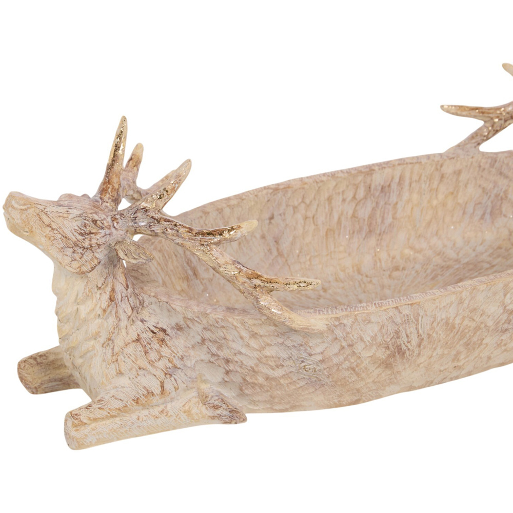 Wood Effect Gold Brushed Tray Image 4