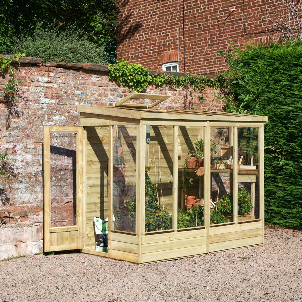 Forest Garden Solid Back Wallscape Lean-to 8 x 4ft Greenhouse Image 7