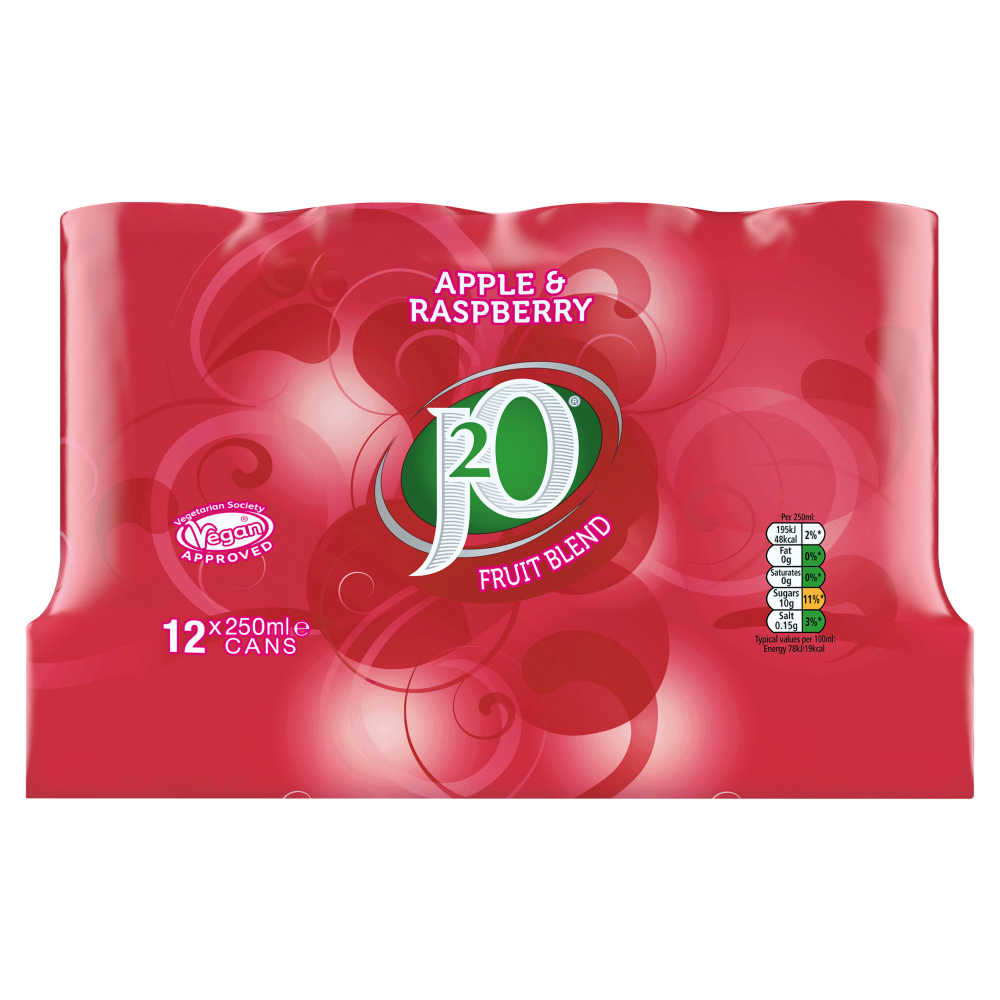 J2O Apple andRaspberry 12 x 330ml Image 1