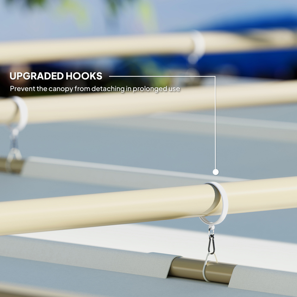 Outsunny 3 x 3m Khaki Garden Pergola with Retractable Roof Image 5